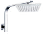 WELS 10" 7.5L/m Chrome Square Rain Shower Head Brass Gooseneck Wall Arm Set V1233-A602SS1001