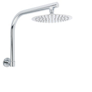 WELS 8" Round Rainfall Shower Head + 360 degrees Swivel Gooseneck Wall Arm Set V1233-A619KSR108