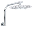 Chrome Round 12" Large Rainfall Shower Head + 360 degreesSwivel Gooseneck Wall Arm Set V1233-A619KSR112