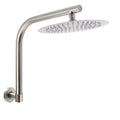 Brushed Nickel 10" Round Rainfall Shower Head 360 degreesSwivel Gooseneck Wall Arm Set V1233-A619NKSR110N