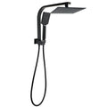 Matt Black 8" SUS Shower Head 3 Modes Handheld Gooseneck Arm Square 2in1 Set V1233-A702BHS002M4CBKSS108B