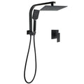 WELS Matt Black 8" Shower Head 3 Modes Handheld Gooseneck Arm Square 2in1 Set Mixer V1233-A702BHS002M4CBKSS108BKSQ201B