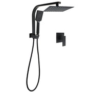 WELS Matt Black 8" Shower Head 3 Modes Handheld Gooseneck Arm Square 2in1 Set Mixer V1233-A702BHS002M4CBKSS108BKSQ201B