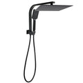 WELS Matt Black Twin Set 12" Large Shower Head 3 Modes Handheld Gooseneck Arm Diverter V1233-A702BHS002M4CBKSS112B