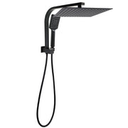 WELS Matt Black Twin Set 12" Large Shower Head 3 Modes Handheld Gooseneck Arm Diverter V1233-A702BHS002M4CBKSS112B