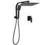 Matt Black Twin Set 12" Large Shower Head 3 Modes Handheld Gooseneck Arm Wall Mixer V1233-A702BHS002M4CBKSS112BKSQ201B