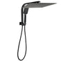 WELS Matt Black Dual Set 16" Extra Large Shower Head 3 Modes Handheld Gooseneck Arm Diverter V1233-A702BHS002M4CBKSS116B