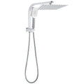 WELS Dual 10" Square Rain Shower Head Handheld Spray Diverter Wall Arm Set V1233-A702ROHS002M4CKSS110