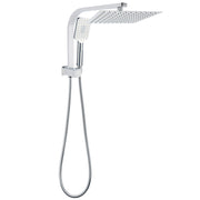 WELS Dual 10" Square Rain Shower Head Handheld Spray Diverter Wall Arm Set V1233-A702ROHS002M4CKSS110
