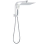 WELS Dual 10" Square Rain Shower Head Handheld Spray Diverter Wall Arm Set V1233-A702ROHS002M4CKSS110