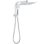 WELS Square Twin Shower Head Chrome 12 inch 3 Mode Handheld Diverter Wall Arm Set V1233-A702ROHS002M4CKSS112