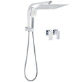 WELS Square Large 12" Shower Head 3 Mode Handheld Diverter Wall Arm 2in1 Set + Taps V1233-A702ROHS002M4CKSS112CPF0272A
