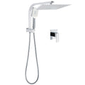 WELS Square Chrome 12" Shower Head 3 Mode Handheld Diverter Wall Arm 2in1 Set + Mixer V1233-A702ROHS002M4CKSS112KSQ201CR