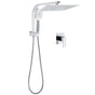 WELS Square Chrome 12" Shower Head 3 Mode Handheld Diverter Wall Arm 2in1 Set + Mixer V1233-A702ROHS002M4CKSS112KSQ201CR