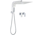 WELS Square Extra Large 16" Shower Head 3 Mode Handheld Diverter Wall Arm 2in1 Set + Taps V1233-A702ROHS002M4CKSS116CPF0272A