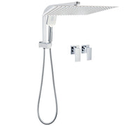 WELS Square Extra Large 16" Shower Head 3 Mode Handheld Diverter Wall Arm 2in1 Set + Taps V1233-A702ROHS002M4CKSS116CPF0272A