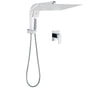 WELS Square Chrome 16" Large Shower Head 3 Mode Handheld Diverter Wall Arm 2in1 Set + Mixer V1233-A702ROHS002M4CKSS116KSQ201CR