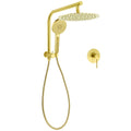 Brushed Gold Round Large 12" Rain Shower Head 3 Mode Handheld Wall Arm Mixer Set V1233-A703GHR002M4CGKSR112GKRD201G