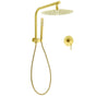 Brushed Gold Round Large 12" Rain Shower Head Stainless Steel Spray Handheld Wall Arm Mixer Set V1233-A703GSS019CBGKSR112GKRD201G