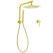 Brushed Gold Round Large 12" Rain Shower Head Stainless Steel Spray Handheld Wall Small Face Mixer Set V1233-A703GSS019CBGKSR112GKRD201G60