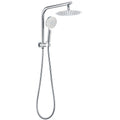 WELS 2in1 Shower 8" Round Chrome Head 3 Mode Handheld Rose Gooseneck Arm Set V1233-A703ROHR002M4CKSR108