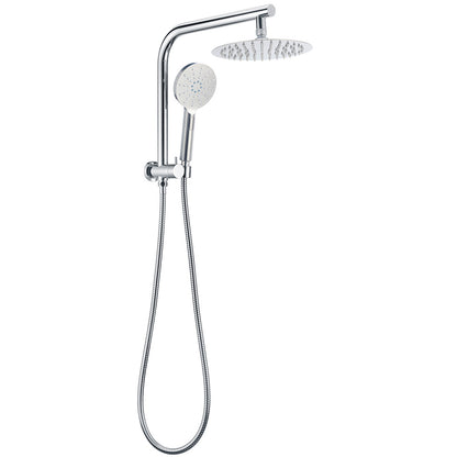 WELS 2in1 Shower 8" Round Chrome Head 3 Mode Handheld Rose Gooseneck Arm Set V1233-A703ROHR002M4CKSR108