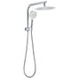 WELS 10" Rain Shower Head Handheld Sliding Rail DIY Twin Set Chrome Round V1233-A703ROHR002M4CKSR110