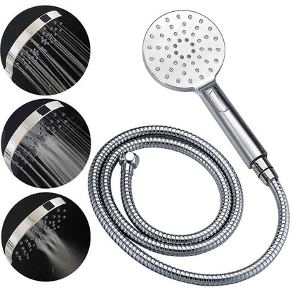WELS Chrome Round 10" Rain Shower Head Handheld Sliding Rail DIY 2in1 Twin Taps Set V1233-A703ROHR002M4CKSR110CPF0282A