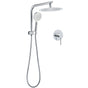 WELS Chrome Round 10" Rain Shower Head Handheld Sliding Rail DIY 2in1 Mixer Set V1233-A703ROHR002M4CKSR110KRD201CR
