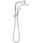 WELS Twin Shower Set 8" Rain Head 3 Modes Handheld Switch Diverter Gooseneck Wall Arm V1233-A703ROHR003M4CKSR108