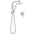 WELS Twin Shower Set 8" Rain Head 3 Modes Handheld Diverter Gooseneck Wall Arm + Mixer V1233-A703ROHR003M4CKSR108KRD201CR