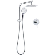 WELS Twin Shower Set 8" Rain Head 3 Modes Handheld Diverter Gooseneck Wall Arm + Mixer V1233-A703ROHR003M4CKSR108KRD201CR