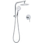 WELS Twin Shower Set 8" Rain Head 3 Modes Handheld Diverter Gooseneck Wall Arm + Mixer V1233-A703ROHR003M4CKSR108KRD201CR