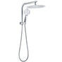 2in1 Large Round 12" Shower Head 3 Mode Handheld Gooseneck Arm Diverter Set Drill Free V1233-A703ROHR003M4CKSR112