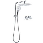 WELS 2in1 Round 12" Shower Head 3 Mode Handheld Gooseneck Arm Diverter Set Drill Free + Taps V1233-A703ROHR003M4CKSR112CPF0282A