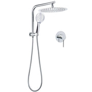 WELS 2in1 Round 12" Shower Head 3 Mode Handheld Drill Free Gooseneck Arm Diverter Set + Mixer V1233-A703ROHR003M4CKSR112KRD201CR