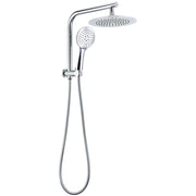 WELS Round 9" Twin Shower Head 3 Modes Handheld Gooseneck Wall Arm 2 in 1 Combo V1233-A703ROHR003M4CSR0901