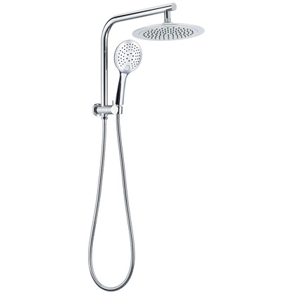WELS Round 9" Twin Shower Head 3 Modes Handheld Gooseneck Wall Arm 2 in 1 Combo V1233-A703ROHR003M4CSR0901