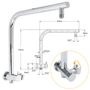 WELS Round 9" Twin Shower Head 3 Modes Handheld Gooseneck Wall Arm 2 in 1 Combo V1233-A703ROHR003M4CSR0901