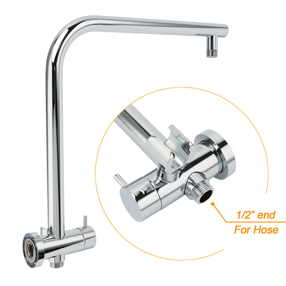 WELS Round 9" Twin Shower Head 3 Modes Handheld Gooseneck Wall Arm 2 in 1 Combo V1233-A703ROHR003M4CSR0901