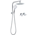WELS Round 9" Twin Shower Head 3 Mode Handheld Gooseneck Wall Arm 2 in 1 Combo Taps Set V1233-A703ROHR003M4CSR0901CPF0282A