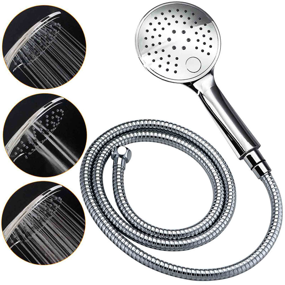 WELS Round 9" Twin Shower Head 3 Mode Handheld Gooseneck Wall Arm 2 in 1 Combo Taps Set V1233-A703ROHR003M4CSR0901CPF0282A