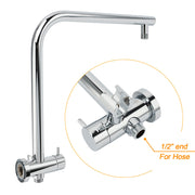 WELS Round 9" Twin Shower Head 3 Mode Handheld Gooseneck Wall Arm 2 in 1 Combo Mixer Set V1233-A703ROHR003M4CSR0901KRD201CR