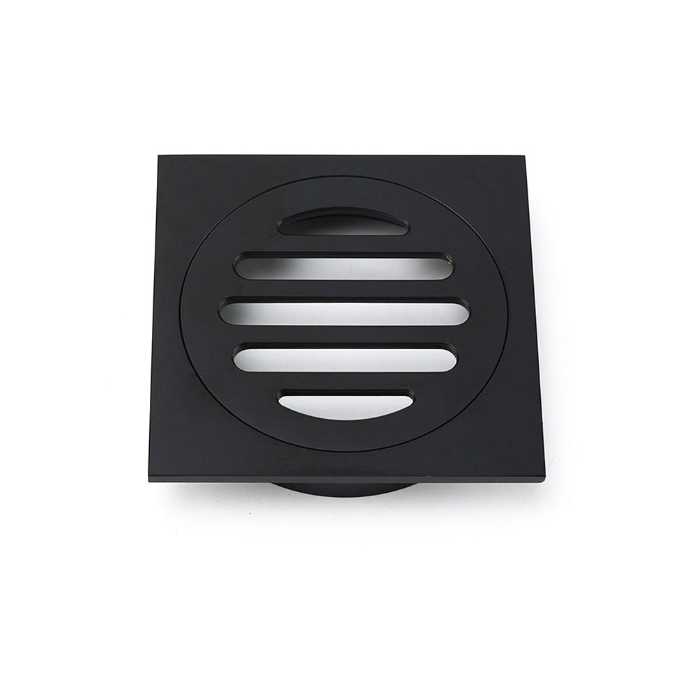 Matt Black Stainless Steel 85x85mm Small Square Shower Grate Floor Drain 72mm Outlet V1233-BD073BL