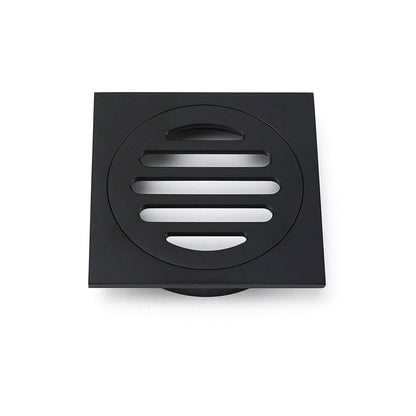 Matt Black Stainless Steel 85x85mm Small Square Shower Grate Floor Drain 72mm Outlet V1233-BD073BL