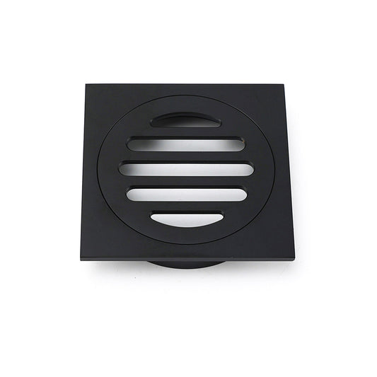 Matt Black Stainless Steel 85x85mm Small Square Shower Grate Floor Drain 72mm Outlet V1233-BD073BL