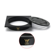 Matt Black Stainless Steel 85x85mm Small Square Shower Grate Floor Drain 72mm Outlet V1233-BD073BL