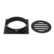 Matt Black Stainless Steel 85x85mm Small Square Shower Grate Floor Drain 72mm Outlet V1233-BD073BL