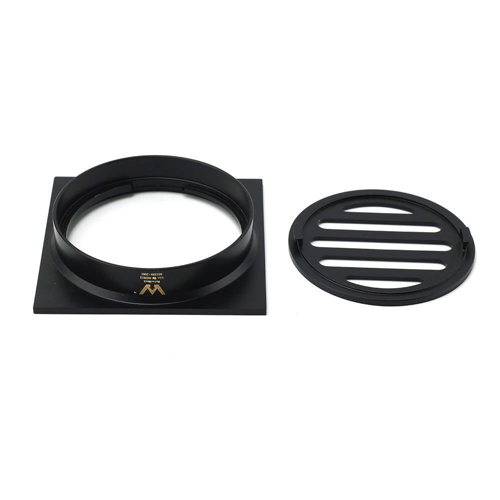 Matt Black Stainless Steel 85x85mm Small Square Shower Grate Floor Drain 72mm Outlet V1233-BD073BL