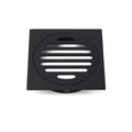 Black Bathroom 110mm Small Square Shower Grate Floor Drain 95mm Outlet Watermark V1233-BD078BL